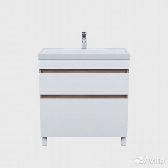 Тумба с умывальником iddis напольная с ящиками 80