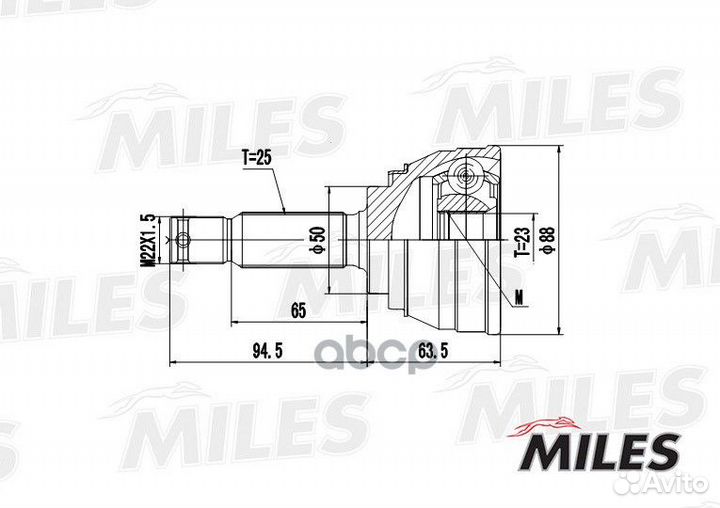 Шрус mitsubishi galant V/space wagon 1.6T-2.0 8