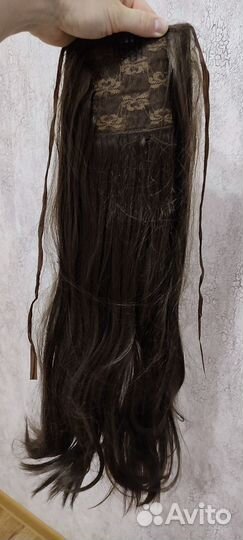 Волосы (хвост) на заколках темно-русые