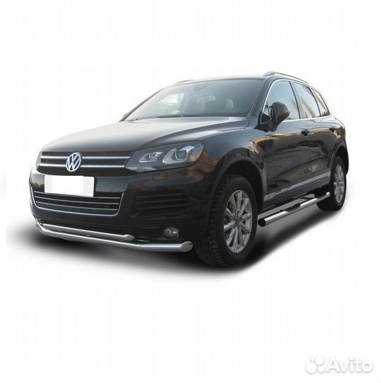 Защита переднего бампера Volkswagen touareg (2010)