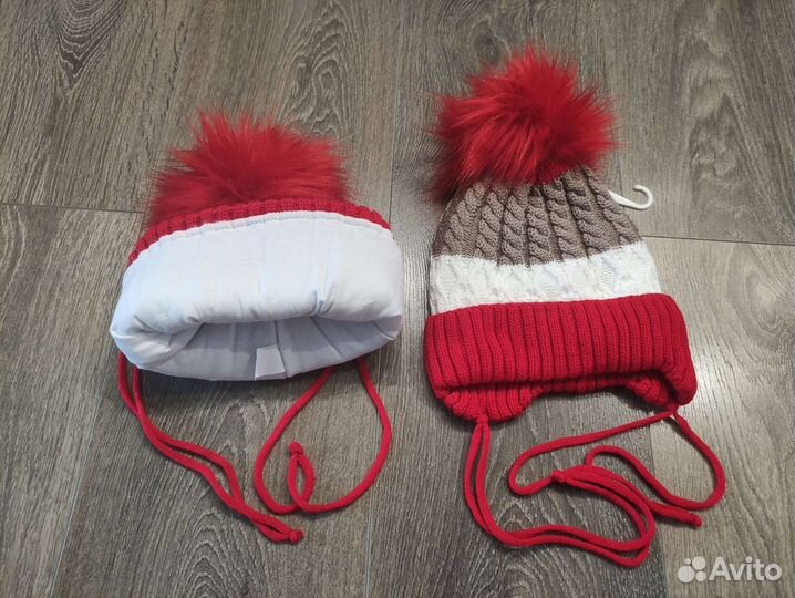 Шапка детская осенняя, зимняя для девочки, двойни