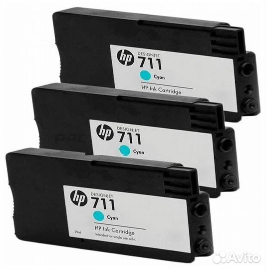 Струйный картридж HP CZ134A 711 Тройная уп голубой