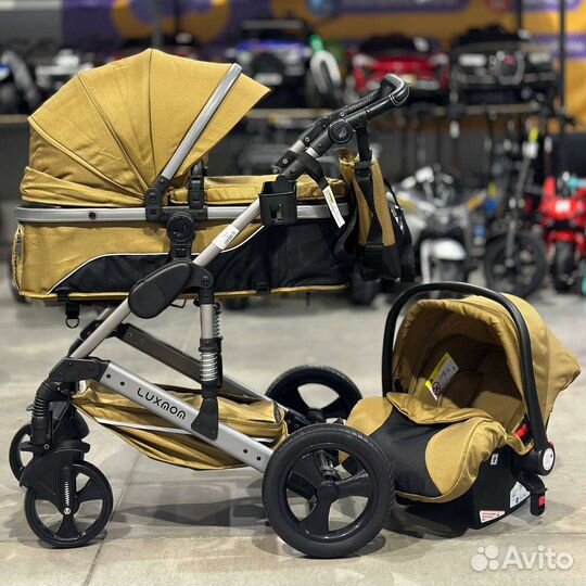 Коляска 3в1 трансформер Новый дизайн (песок)