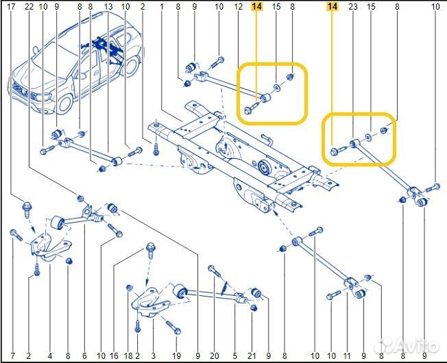 Болт развальный задний Renault Duster F4RE410 2021