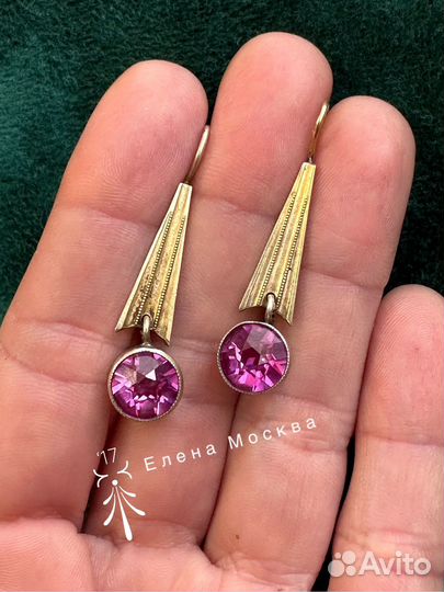 Винтаж: серьги СССР серебро 875