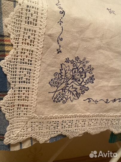 Старинная Скатерть лен
