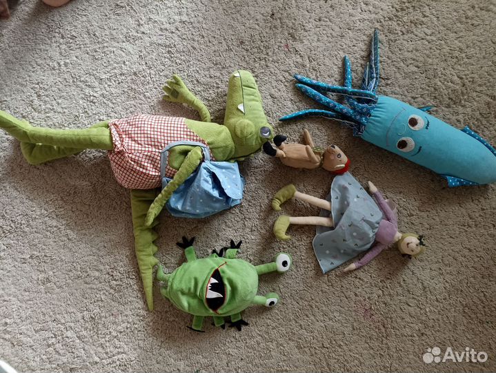 IKEA игрушки Крокодил,монстр,бурундук, осьминог