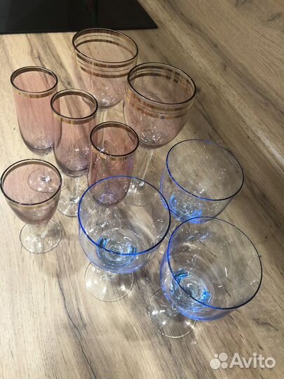 Рюмка, фужеры из цветного стекла