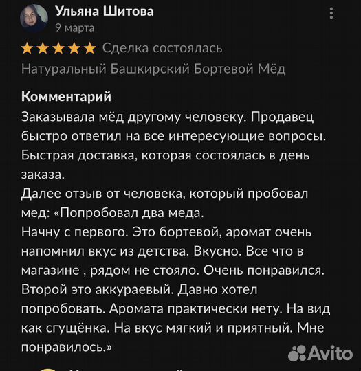 Натуральный Башкирский Дикий Бортевой Мёд