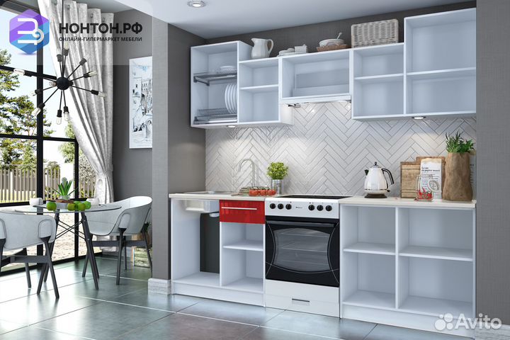 Кухня Бланка красный феррари