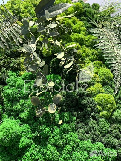 Круглое панно из мха 50 см микс