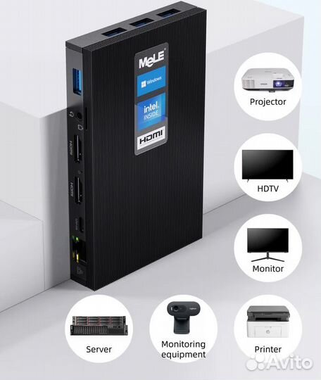 Мини компьютер неттоп MeLE Quieter 2Q J4125 DDR4