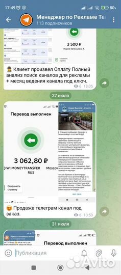 Менеджер Телеграм канала / Продвижение тг