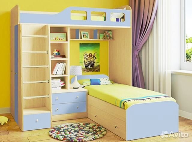 Кровать двухъярусная Астра 4 Дуб молочный/Железный