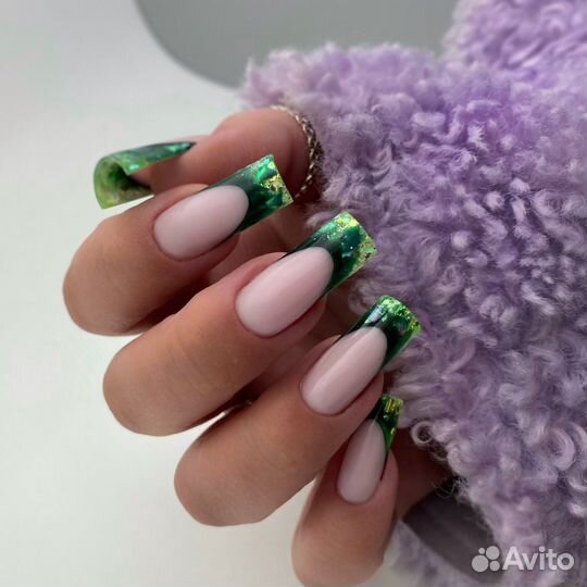 Наращивание ногтей,Выкладной френч, маникюр