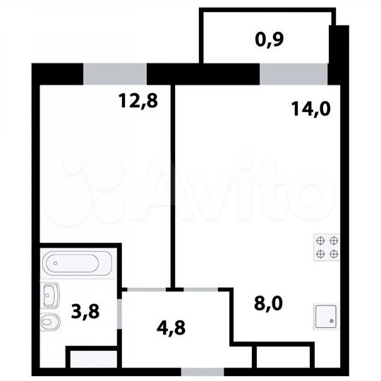 2-к. квартира, 45,7 м², 5/25 эт.