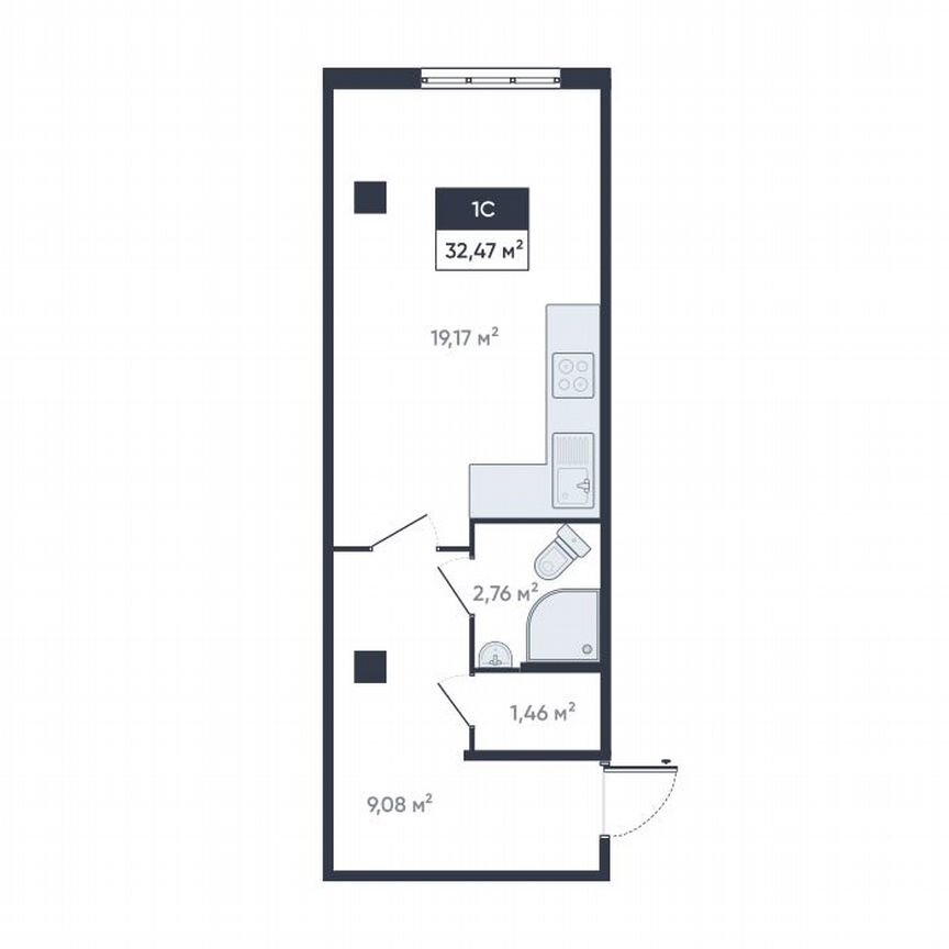 1-к. квартира, 48,6 м², 1/18 эт.