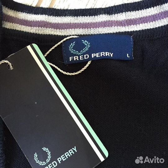 Кардиган Fred Perry. Иссиня черный. 52-54 р