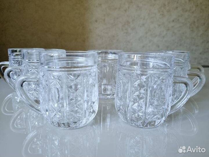 Хрустальные кружки СССР винтаж 6шт
