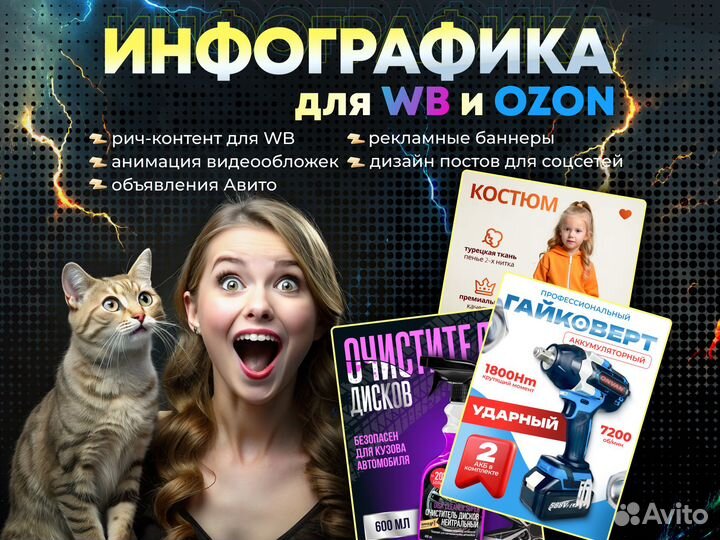 Дизайн инфографики для маркетплейсов, рич-контент