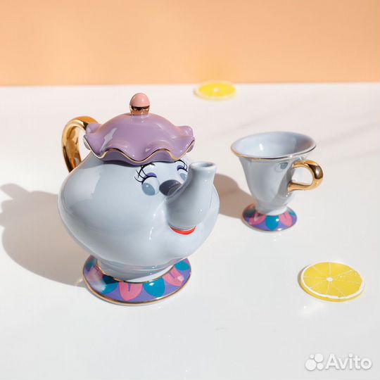 Набор чашечка и чайник из красавица и чудовище