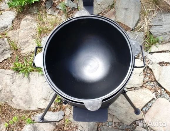 Казан чугунный 16 литров + печь + крышка
