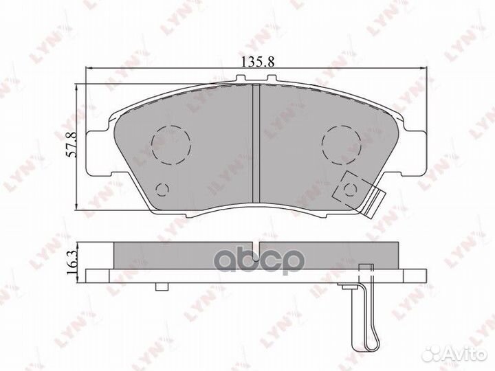 Колодки тормозные дисковые перед bd3406 LYN
