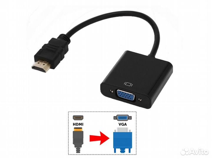 Переходник / Адаптер hdmi - VGA / кабель для видео