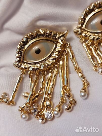 Серьги глаза золото y2k Kenzo Schiaparelli