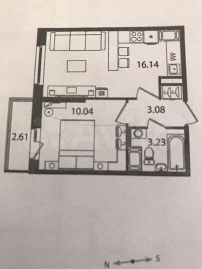 1-к. квартира, 32,5 м², 17/19 эт.