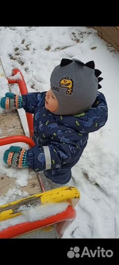 Зимняя шапка-шлем для мальчика 46-48