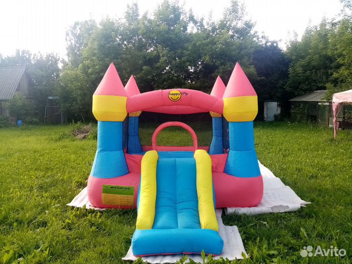 Детский надувной батут с горкой