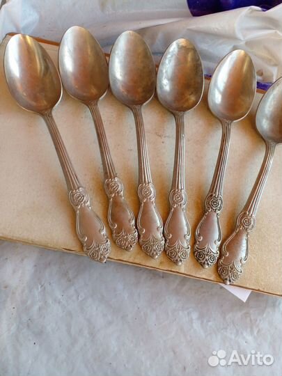 Столовые ножи мельхиор ложки Роза и др