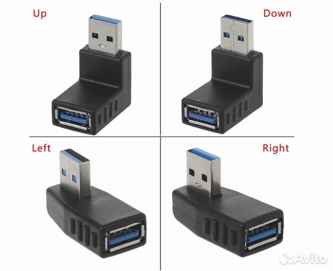 Угловой адаптер USB 3.0, переходник