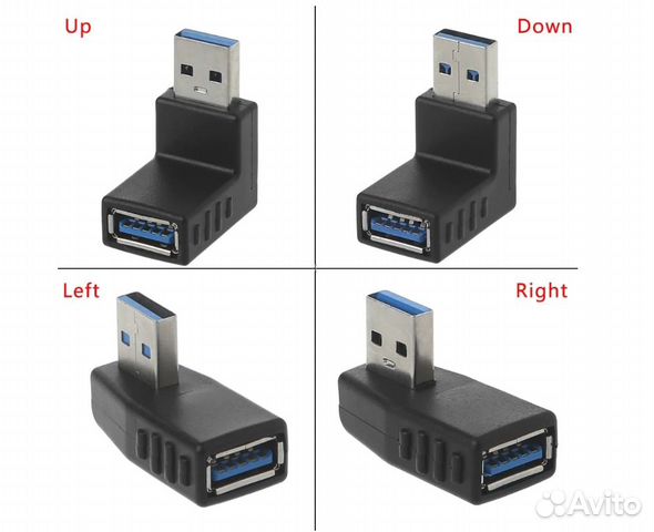 Угловой адаптер USB 3.0, переходник