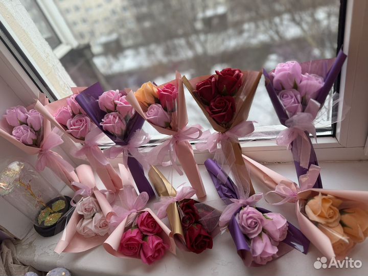 Букеты из 3 мыльных роз