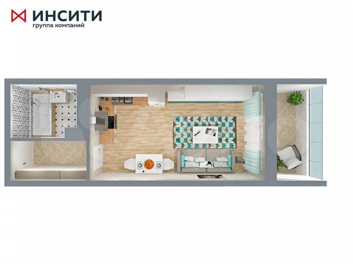 Квартира-студия, 26,6 м², 18/24 эт.