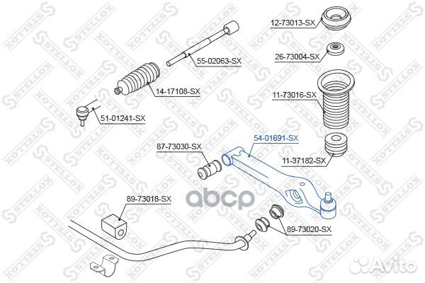 Рычаг Daewoo Matiz/Tico all 91 54-01691-SX