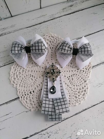 Школьные бантики и галстук(набор)