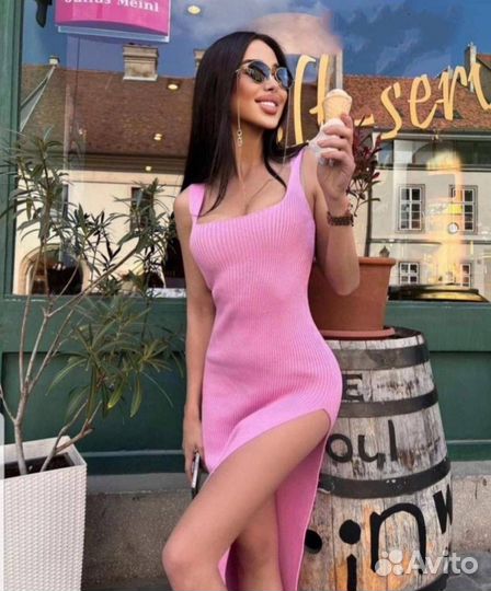 Платье лапша с разрезом