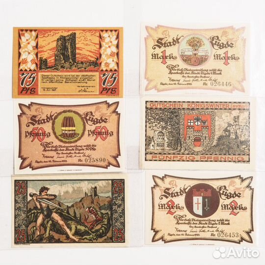 Нотгельды германии 6 штук комплект
