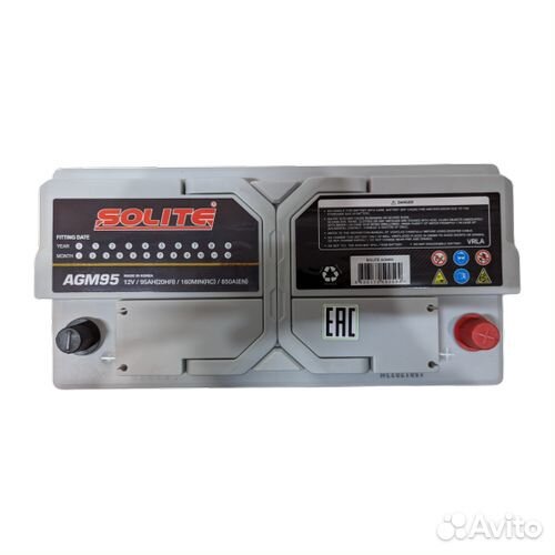 Аккумулятор Solite AGM95L (95Ач, 850А)