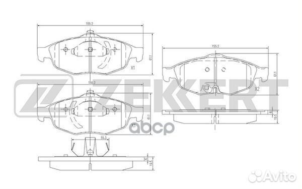 Колодки торм. диск. передн. Chrysler Sebring 01