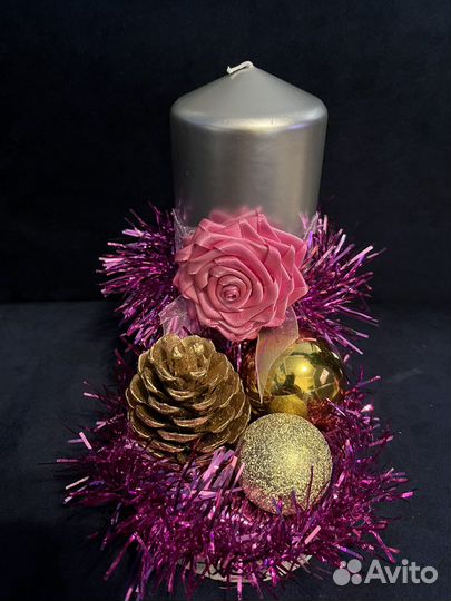 Новогодняя композиция со свечой