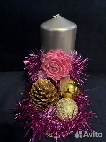 Новогодняя композиция со свечой