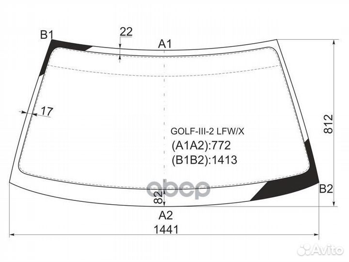Стекло лобовое volkswagen golf III 91-97 golf-I