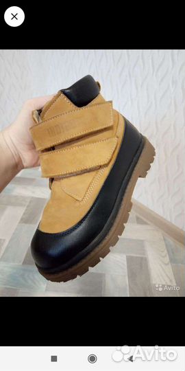 Зимние кожаные ботинки indigo