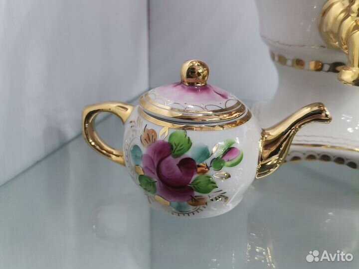 Самовар с чайником Фарфор гжель