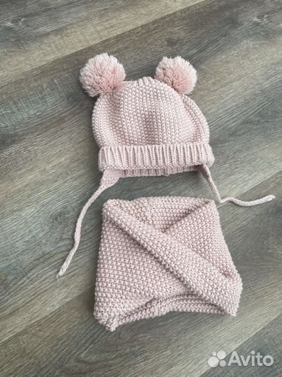 Комплект шапка, снуд zara 1-2 года