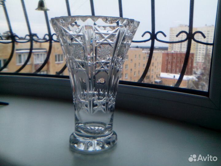 Ваза хрусталь. Винтаж.Новая